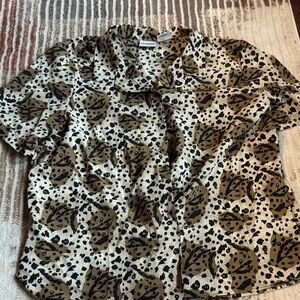 Liz Baker Leopard Print Blouse - Black and Brown